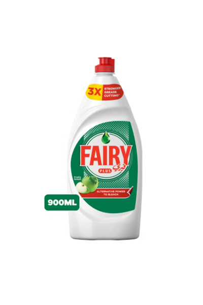 Fairy سائل غسيل الصحون بلس فروتي جرين مع قوة تفتيح بديلة عن المبيضات 900 مل