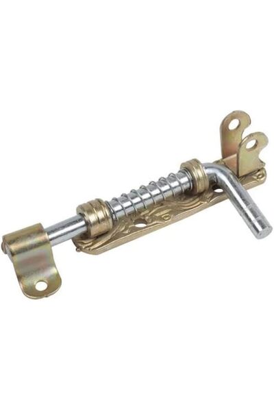 Yıldızan srdshop Ferforje Yaylı Sürgü Kapı Mekanizması, Metal, 120 mm, Siyah, İç ve Dış Mekan Kullanımı için