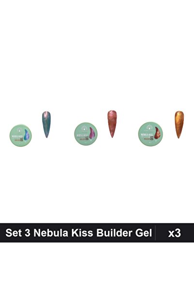 global fashion Set 3 Nebula Kiss Builder Gel 15g - Nr.03 Nr.07 Nr.12