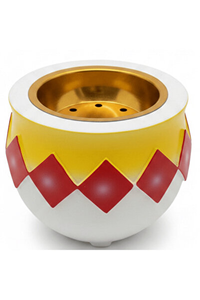 AKDC White, Yellow & Red Chalk Incense Burner | Hand-Crafted Bakhoor Bowl | 7...