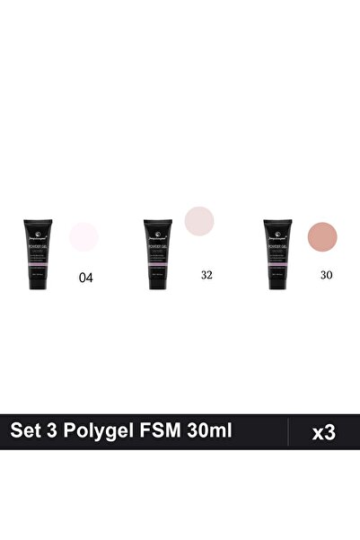 FSM Set 3 Polygel 30ml - Nr.04, Nr.32, Nr.30 - Constructie Unghii