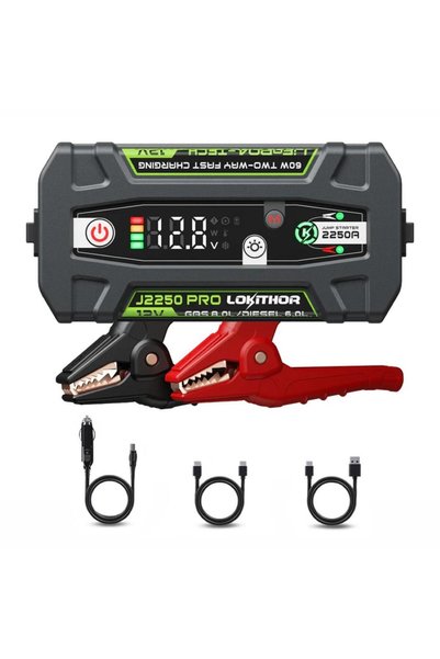 Lokithor J2250PRO 12V 2250Amp LiFePO4 Akıllı Akü Takviye + Powerbank + Led Lamba