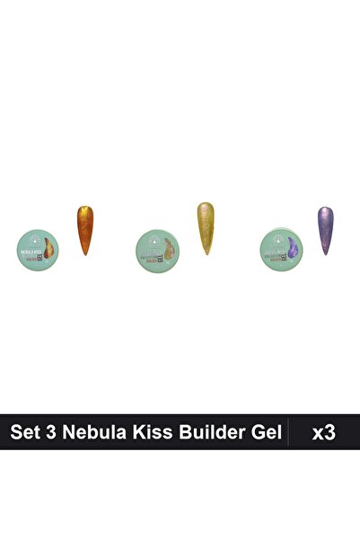 global fashion Set 3 Nebula Kiss Builder Gel 15g - Nr.05, Nr.06, Nr.09