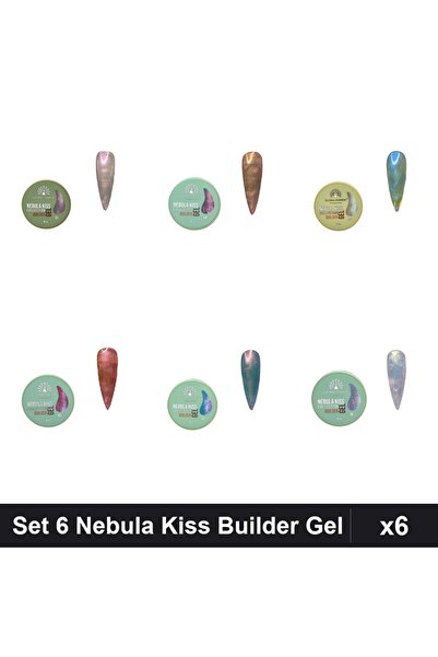 global fashion Set 6 Nebula Kiss Builder Gel 15g - Nr.01 Nr.02 Nr.03 Nr.04 Nr...