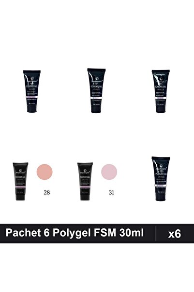 FSM Set 6 Polygel 30ml - Nr.15, Nr.17, Nr.14, Nr.28, Nr.31, Nr.23 - Construct...