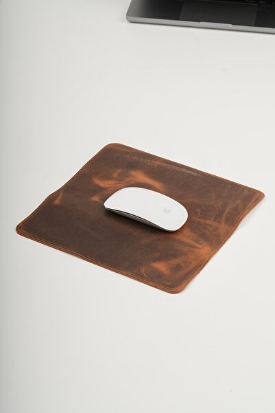 CüzCan Mouse pad premium din piele naturală maro (25x25)