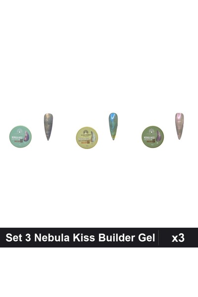 global fashion Set 3 Nebula Kiss Builder Gel 15g - Nr.01 Nr.02 Nr.11