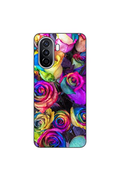 OEM Husa compatibila cu Huawei Nova Y70 Silicon Gel Tpu Model Trandafiri Colo...