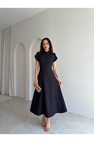 Mooi Butik Rochie Midi BOGOTA 8947 - Negru