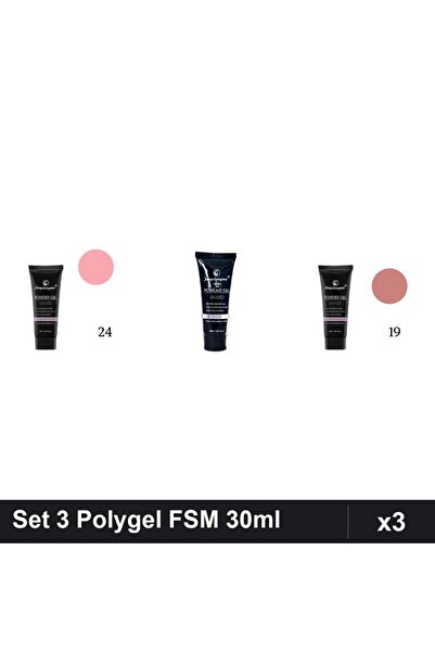 FSM Set 3 Polygel 30ml - Nr.24, Nr.23, Nr.19 - Constructie Unghii