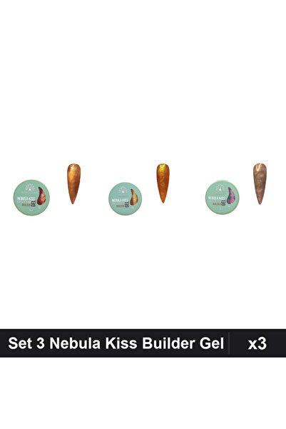 global fashion Set 3 Nebula Kiss Builder Gel 15g - Nr.04, Nr.05, Nr.12