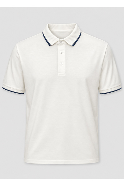 BRANDHILLS White Color Polo Collar Men's T-Shirt