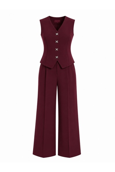 EFİL Bow Detail Vest Pants Set
