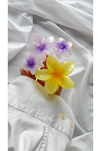 YOYYO Set de agrafe acrilice cu flori de Plumeria Lotus - 2 bucăți accesorii ...