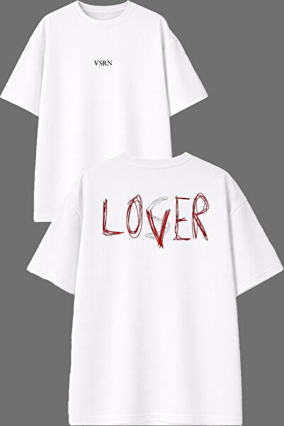 VSRN Lovser Design bela oversize majica sa printom na prednjoj i zadnjoj strani