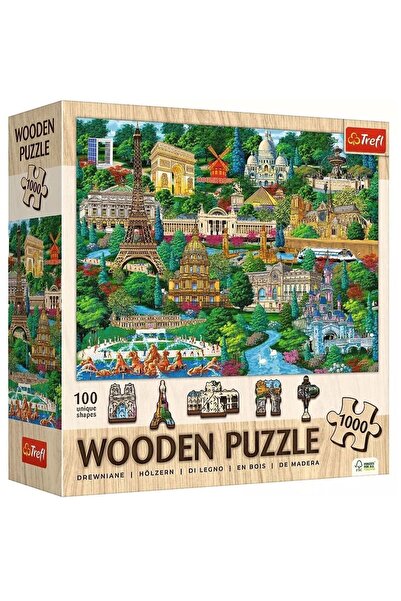 Trefl Puzzle din lemn 1000 piese Franța locuri celebre