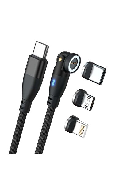 realpower Cablu magnetic 100 Wați, 1m, negru, cu adaptoare