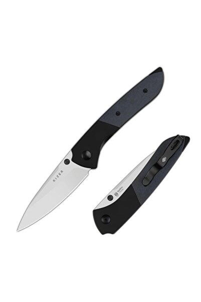 Kizer Spitfire | 14C28N | Aluminum & Richlite (Blue Canyon) | KizerV™ 3690A2