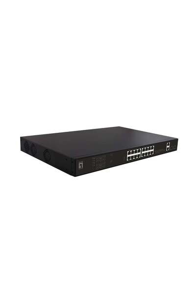 LEVEL ONE Switch PoE+ LevelOne 16xGE PoE/2xGE/2xSFP 270W 19 " neadministrat m...