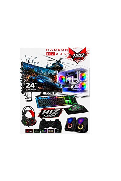 Midcom J-TECH Blood i5 3470 16GB RAM 256GB SSD GDDR5 R7240 4GB 24" Curved Akv...