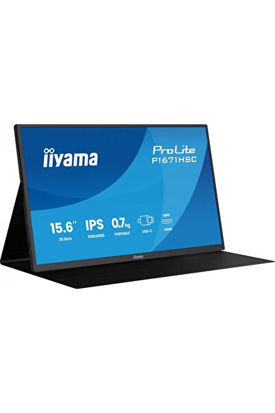 IIYAMA P1671HSC-B1 Portable 15.6inch IPS FHD 250cd/m2 2xUSB-C mHDMI Speakers ...