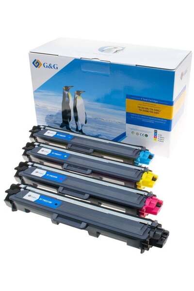 G&G Set de 4 tonere pentru Brother TN241/242/245/246 Negru/Albastru/Margaretă...