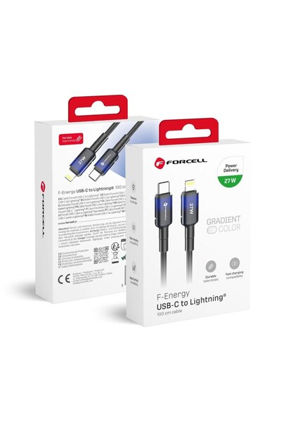 Forcell Cablu USB USB-C - Lightning 1 m Negru