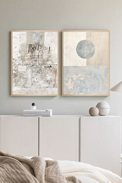 Muyika Design Dekoratif Duvar Tablosu Wabi-Sabi Naturel Seri Masif Ahşap Çerç...