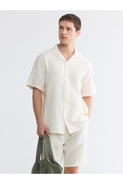 LC Waikiki Nevavm Regular Fit Muslin Men's Shirt with Difference