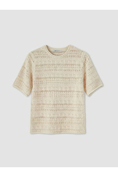 LC Waikiki White Crew Neck Openwork Women's Knitwear Sweater from Güli̇s Gi̇yi̇m
