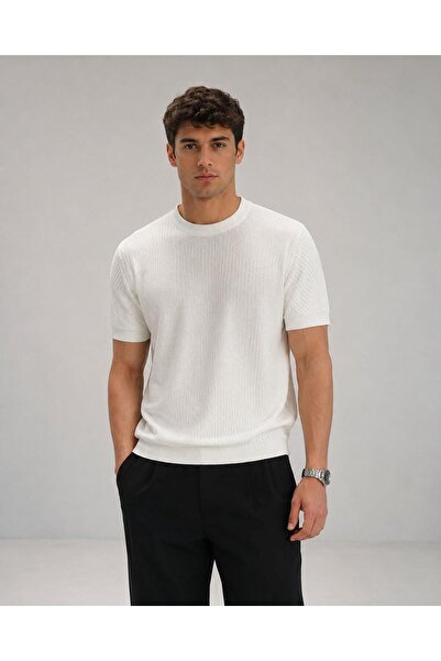 CLASSİCS MEN Lookman Ανδρικό κοντομάνικο πλεκτό μπλουζάκι στενής γραμμής 7696