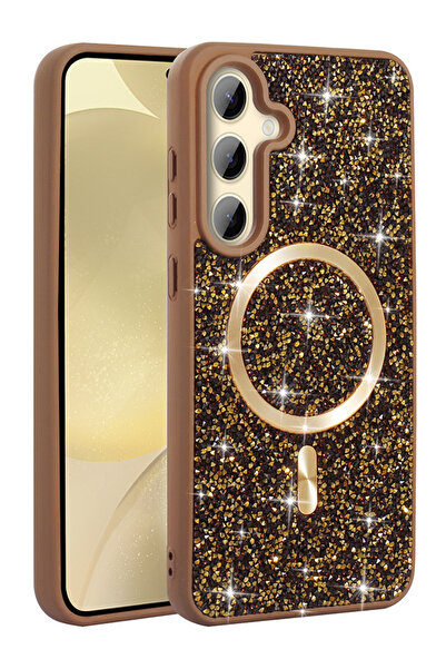 Rivor Galaxy S26 Plus Uyumlu Kılıf Kamera Çıkıntılı Pırlanta Tasarımlı Magsaf...