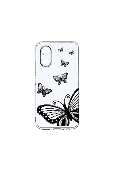 bestcase Διαφανής Θήκη Σιλικόνης 2MM, Συμβατή με Realme C33, Λουλούδια, Αντικ...