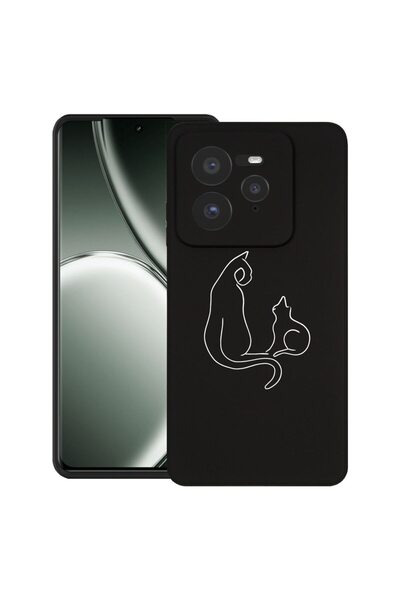 bestcase Husă pentru Realme GT 7 Pro, Silicon subțire premium de 1.2MM, Pisic...
