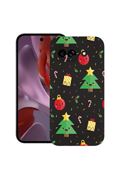 bestcase Калъф за Google Pixel 9a, Коледно дърво, Тънък силиконов 0.8ММ, Удар...