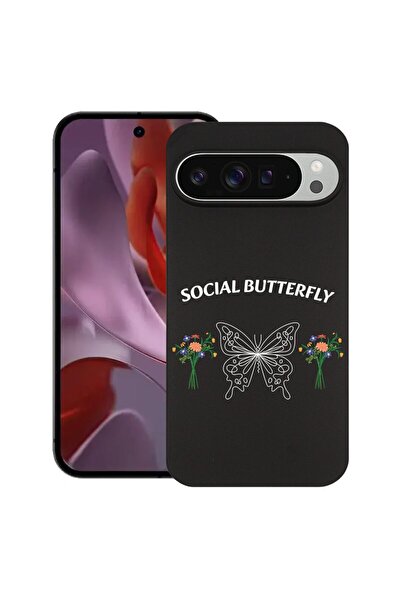 bestcase ¬Æ Husa Slim Silicon pentru Google Pixel 9 Pro, Social Butterfly, 18...