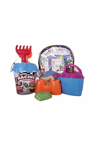 DEDE Set of 8 sand toys in a Blue Boy Backpack
