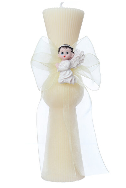 Recostore Baptism candle with angel, hourglass candle, 26×6 cm, Recostore®, R...