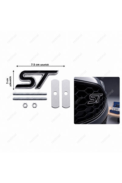 restinal ST Tasarım Ön Panjur Izgarası Metal Logo Amblem Aparatlı Vidalı Arma...