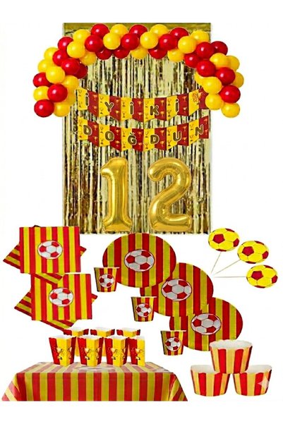 Mehca 16 Person Yellow Red (Gs) Folioed Birthday Concept for 12-Year-Olds
