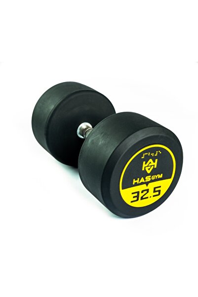AlinSport ALİN HASGYM 32,5 KG Kauçuk Kaplı Profesyonel Olimpik DUMBELL ( Damb...