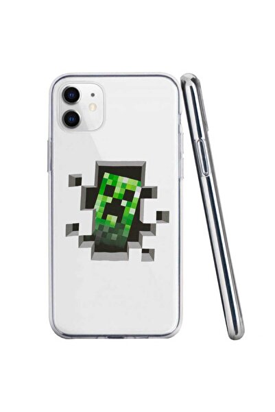 OEM Husa compatibila cu Apple iPhone 11 Silicon Transparenta Model Minecraft ...