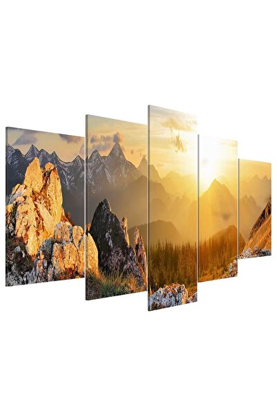 OEM Re-Bloom – Artă decorativă de perete cu 5 panouri, 100x50 cm, Imprimare m...