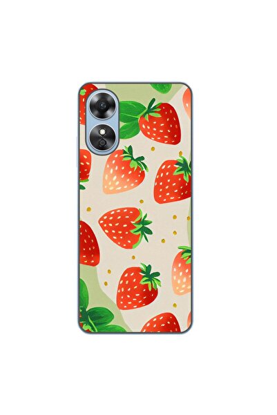 OEM Husa compatibila cu Oppo A17 Silicon Gel Tpu Model Capsuni Pattern