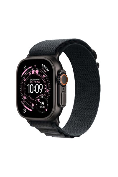 Apple ساعة Ultra 3 GPS + Cellular 49 مم، هيكل من التيتانيوم الأسود مع حلقة Al...