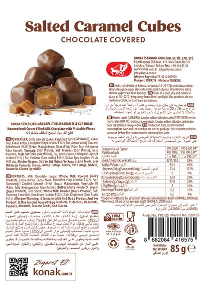 KONAK Sütlü Çikolata Kaplı Tuzlu Karamel Draje 85 GR