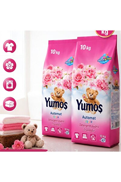 Yumoş Set 2 x Detergent pudra Yumos pentru rufe colorate, 10 kg, universal, p...