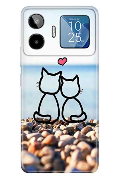 General Mobile GM 26 Pro G903 Kılıf Renkli Silikon Baskılı TPU Kedilerin Aşkı