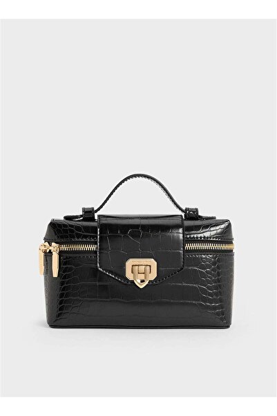 Charlene Embossing Arwen Box Tote - Black