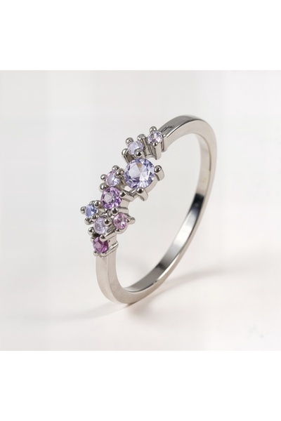 Oria Jewelry 925 silver ring mixed colors zirconia